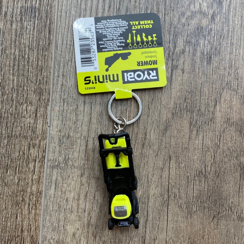 Ryobi Mini's Mower Keychain RHK03 Green Black Miniature Lawn Mower Tool Novelty